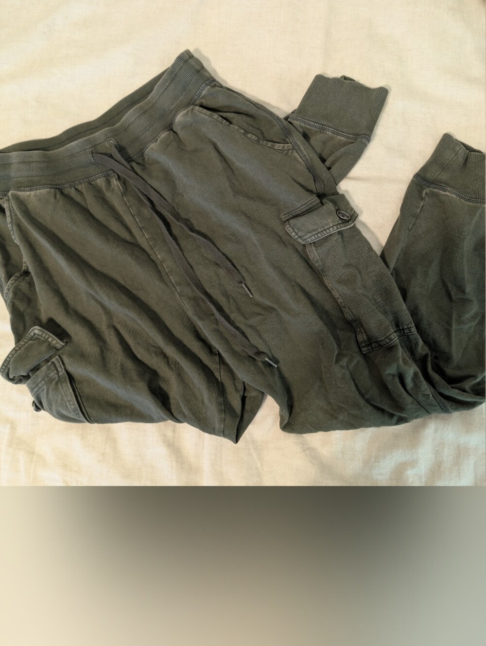 Aerie Washed Charcoal Cargo Jogger Sweatpants Size Large